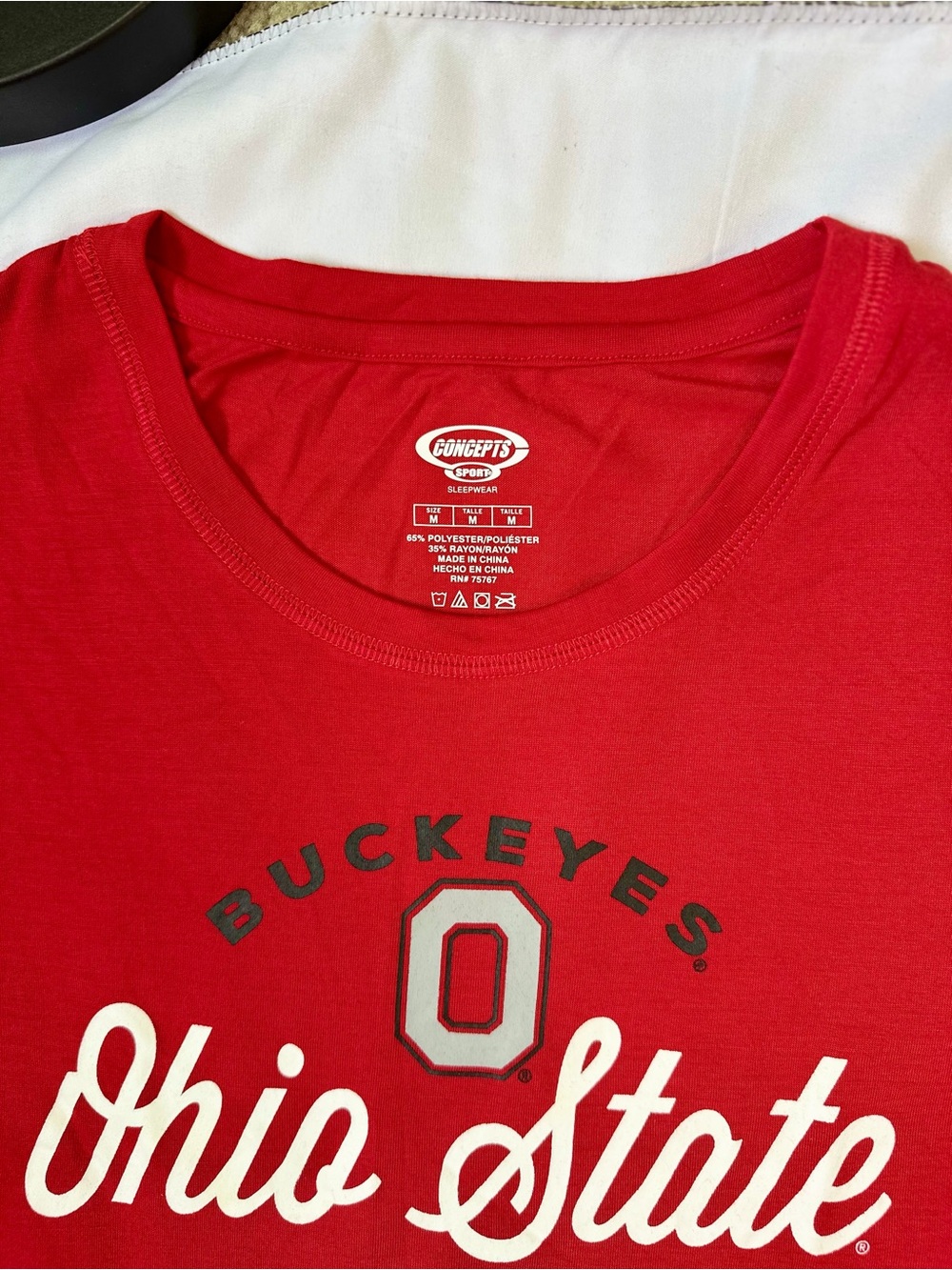 Ohio State Buckeyes Women’s Pajama Set Medium Red Plaid Lounge Sleepwear NWT - Picture 3 of 3